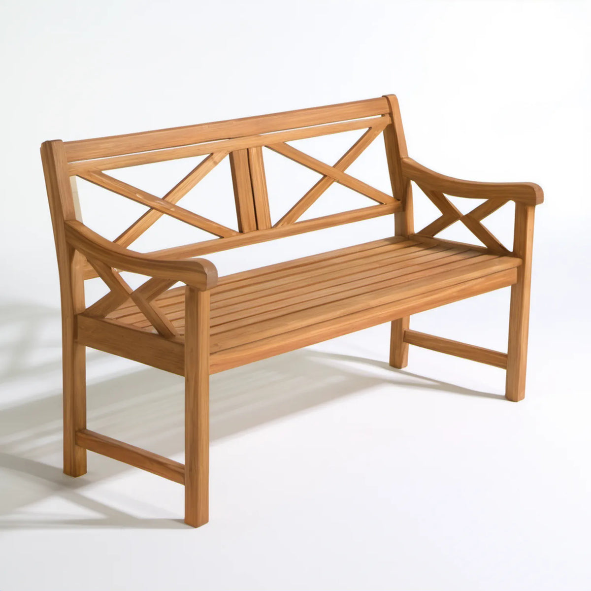 Dwuosobowa ławka ogrodowa z litego drewna tekowego brązowa 120 x 65 x 90 cm