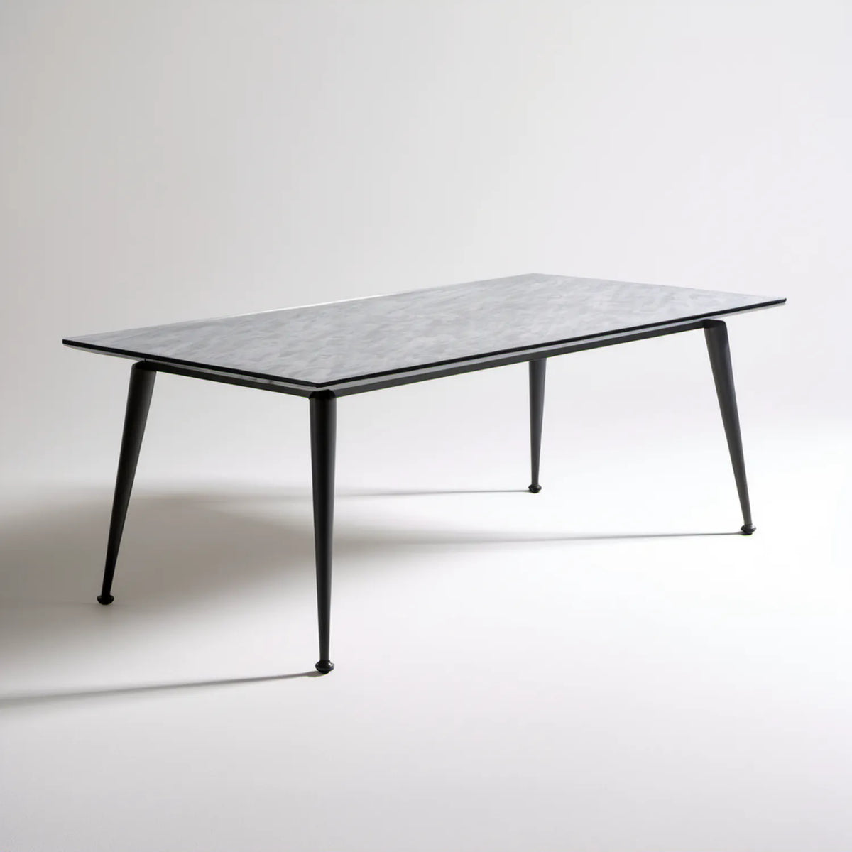 Prostokątny stół do jadalni ze spieku ceramicznego szary/czarny 140 x 80 x 75 cm
