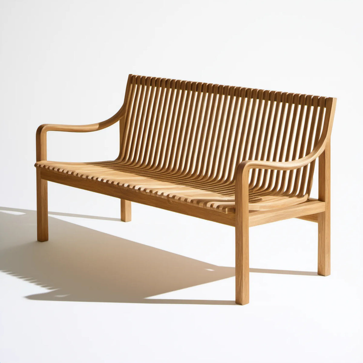 Dwuosobowa ławka ogrodowa z litego drewna tekowego, naturalny brąz, 125 x 65 x 85 cm